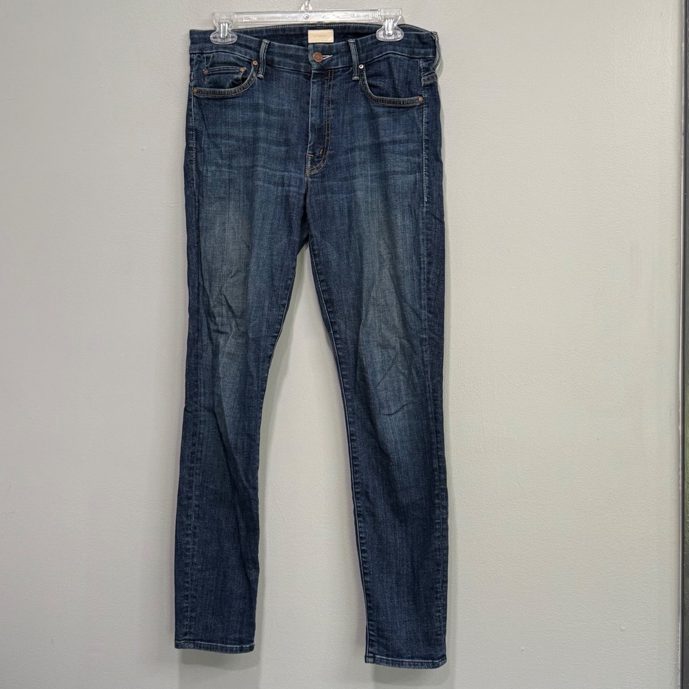 Mother High-Waisted Looker Jeans Flowers From the Sun Dark Wash Skinny 30